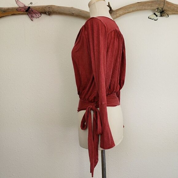 Anthropologie deletta rust colored long sleeve top - Picture 2 of 8